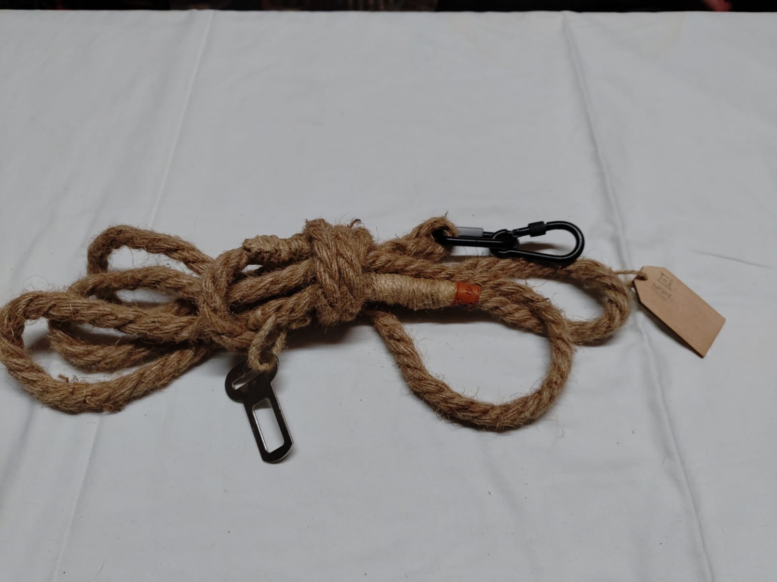 longe chanvre naturel securise mousqueton